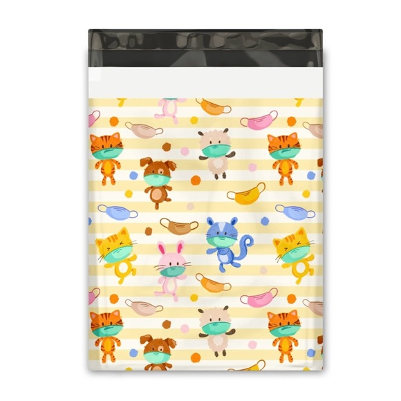 25CT 10x13 Masked Animals Poly Mailers Shipping Premium Printed Bags - Picture 1 of 2